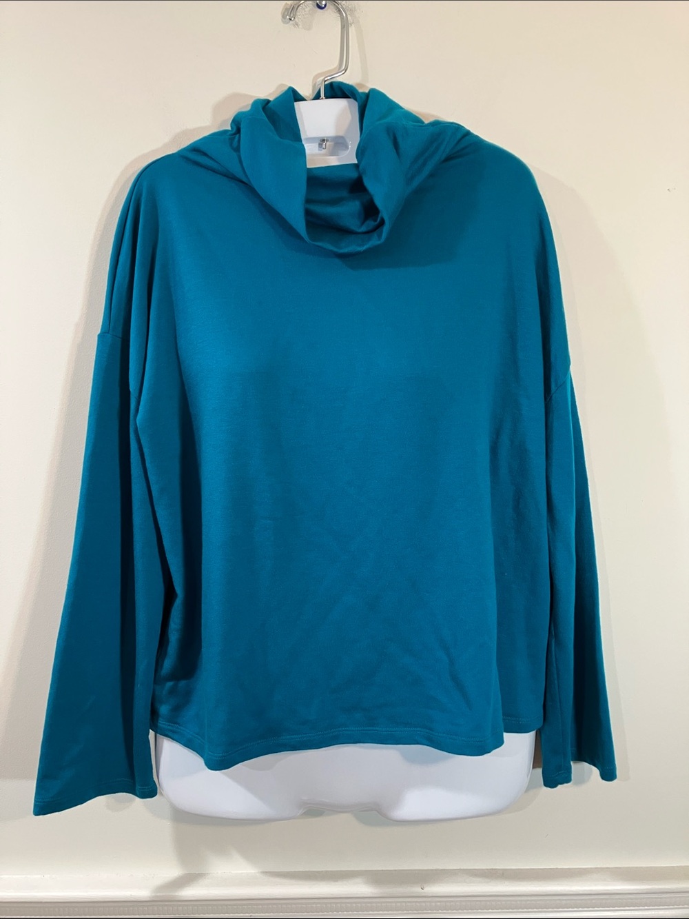 Eileen Fisher Women's Teal Cowl Neck Sweater S P